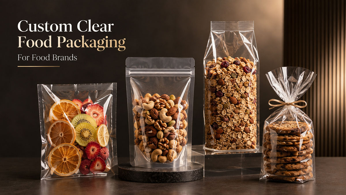 Custom clear food packaging bags from MSTPACK