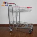 Dubbele dek opvouwbare supermarkt magazijn trolley