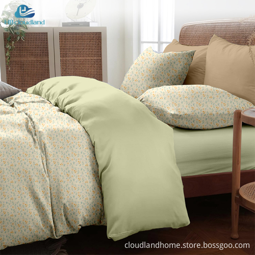 Cloudland Ethan Printed Designer 100% Cotton Duvet Cover Set - Queen Size Luxury Bedding