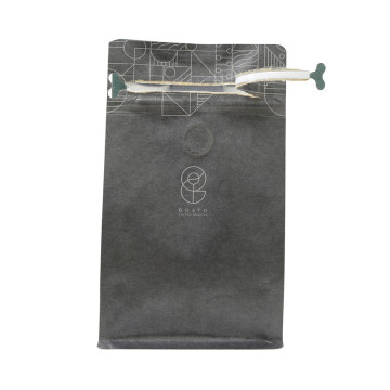 Custom Logo Flat Bottom Box Pouches With Valve For Coffee Packaging