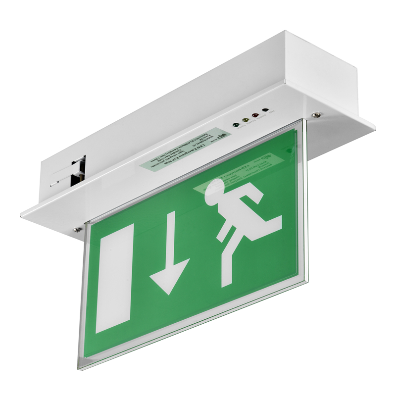 Signo de salida de aluminio acrílico LED de emergencia empotrada LED