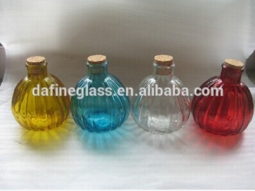 color printed decorative glass bottle aroma diffuser bottle with cork
