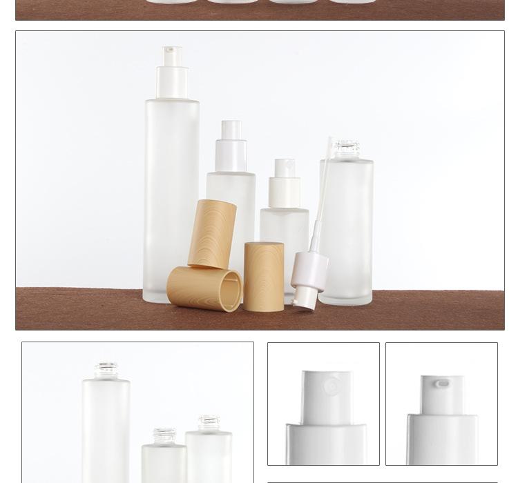 Wood grain cosmetic glass bottles are unpacked (2)