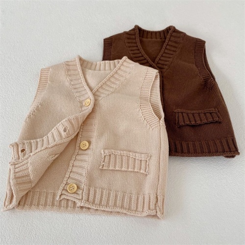 Children's V-Neck Knitted Vest Aw23