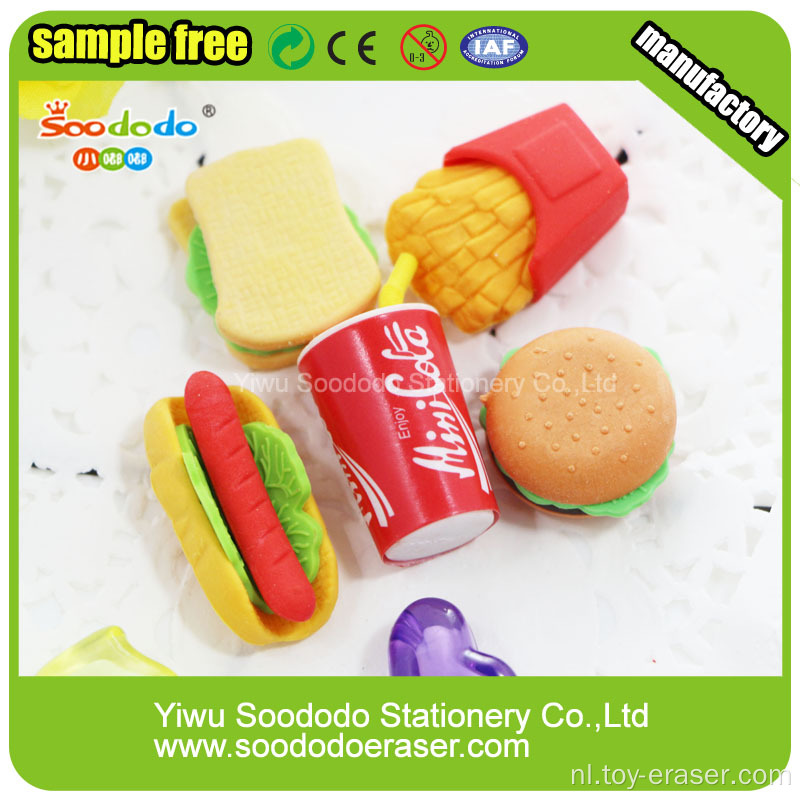 Mini Cute Sandwich Shaped Gommen Toy Rubber