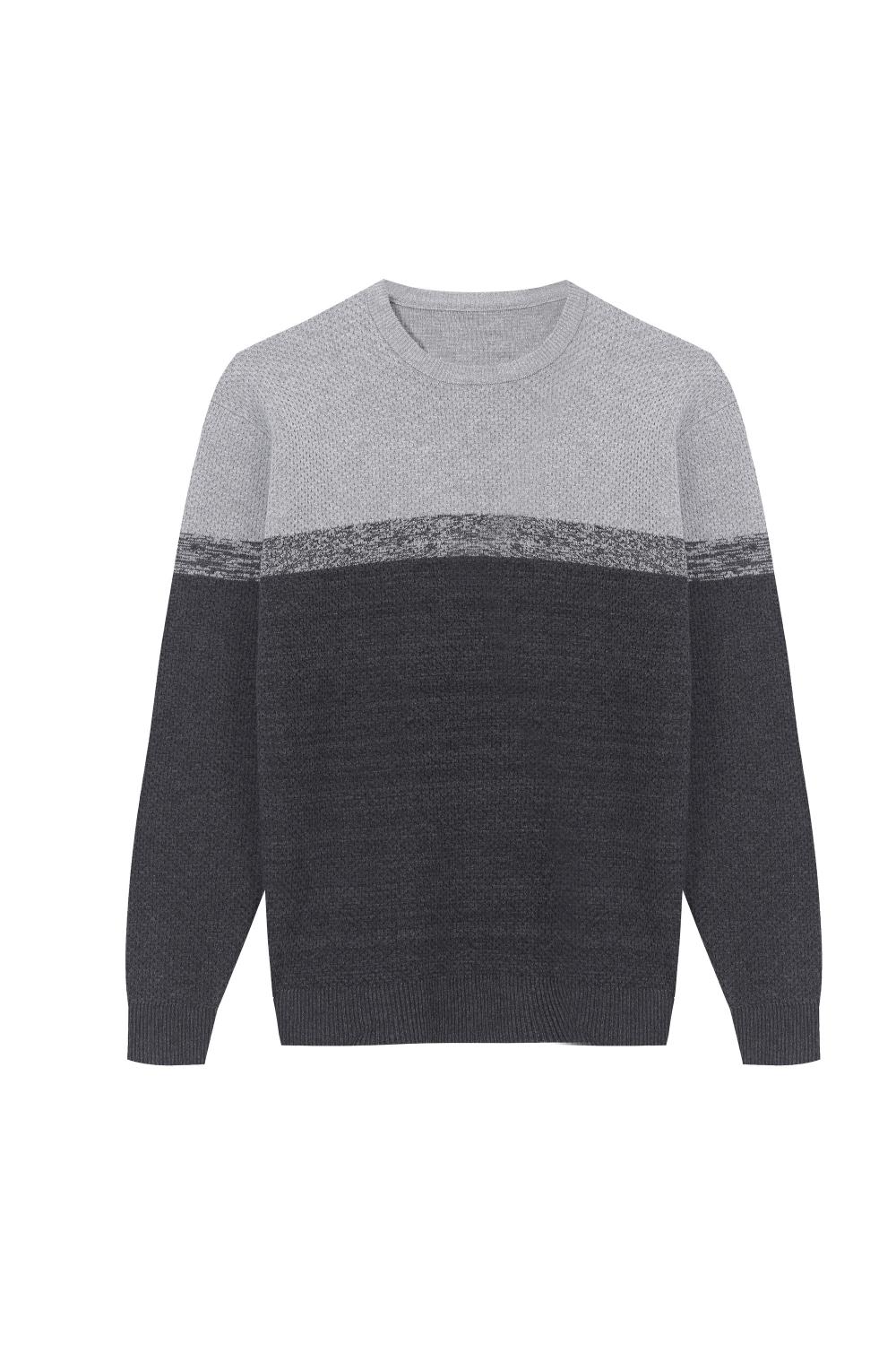 Men's Knitted Colour Block Honey Comb Textured Pullover