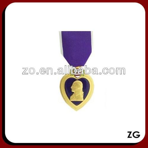 3D Purple heart shaped medals