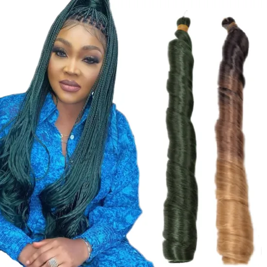 Wholesale Black Ombre Loose Body Wave Spiral Curl Afro Natural French Curl Crochet Hair Braids Synthetic Braiding Hair Extension