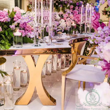 Luxury S-Shaped Banquet Dining Table for Wedding Events