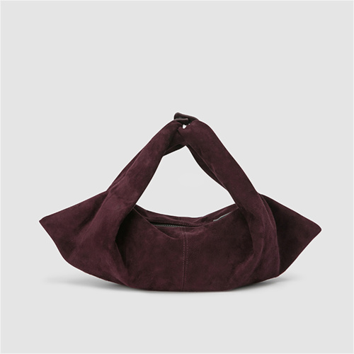 Enchanting Wine Red Luxurious Imported Suede Dumpling Bag