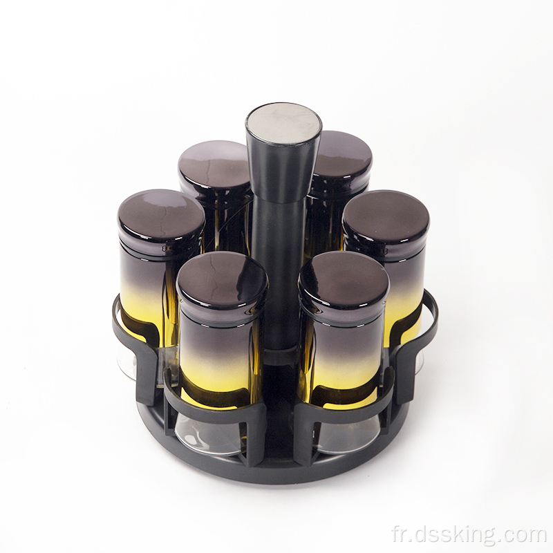 7 PCS Glass Spice Jar Set Cuisider Canister Set