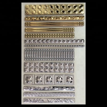 Shinny Ceramic Tile Border 10x300mm Golden and Silver