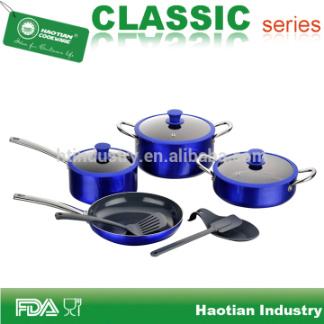 10pcs Metallic Cookware Set With Silicone Rim Lid