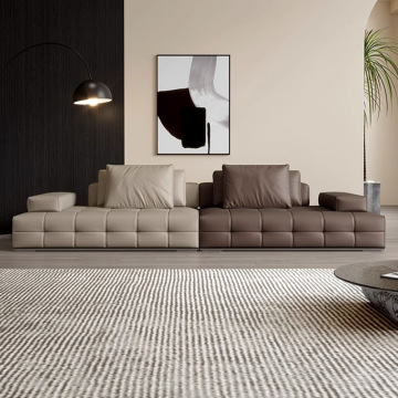 Large living room leather sofa