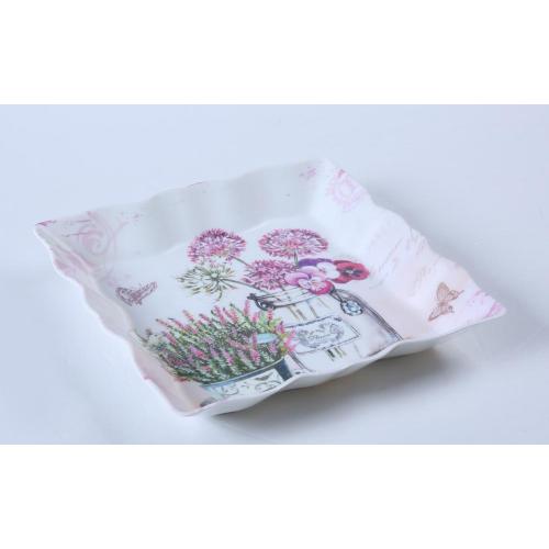 pattern wave square serving tray