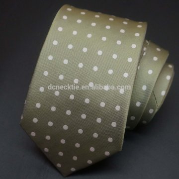 wholesale business silk tie in champagne dots in tea