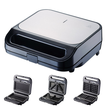 Compact 3-in-1 Breakfast Maker with Removable Non-Stick Plates