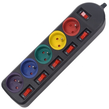 French Extension Socket Colorful Power Strip