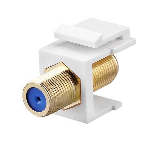 F connector Keystone Jack, 28mm, copper, gold plate