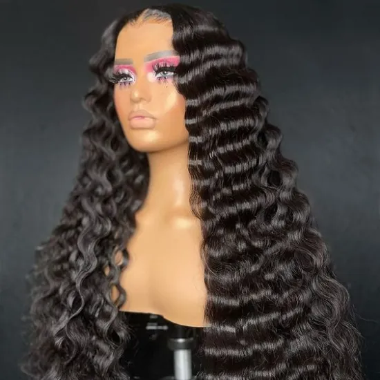 XBL Glueless Human Hair Wigs: Pineapple Wave Bleached Knots, 5x5 HD Lace Closure Wig - Virgin Raw Hair by Vendor