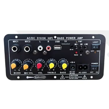 High-Power Amplifier Board for Speakers and Subwoofers (D10/D10-II) - Supports AUX, TF Card, USB