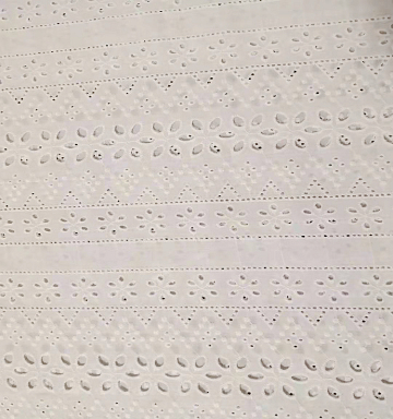 white cotton nylon lace embroidered fabric