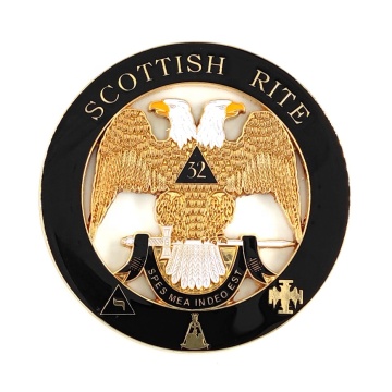Scottish Rite 32 องศา Gold Round Cut Out Car Emblem - 3 \ "สัญลักษณ์ Masonic