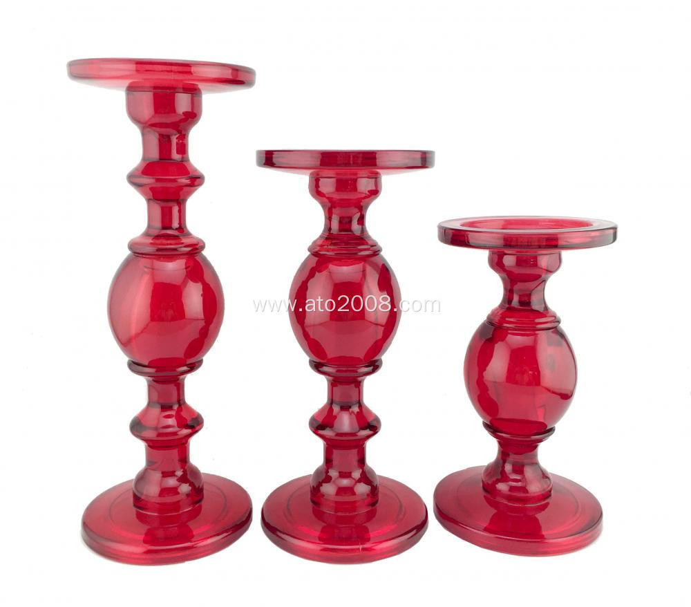 Glass candle holder set of 3