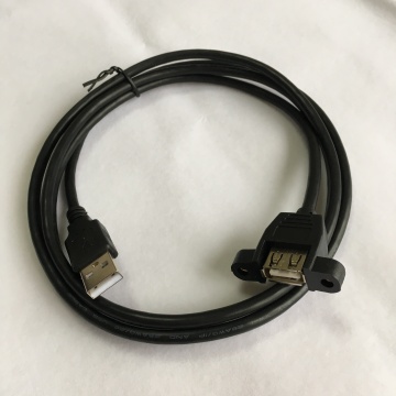 AWM 2725 28awg USB Cable Extension Panel Mount Data and Charge Cable with Screw Holes