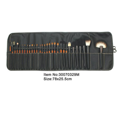 30pcs acero manico in plastica nylon animale capelli trucco pennello strumento di simulazione set con cassa di tela nera Stitching