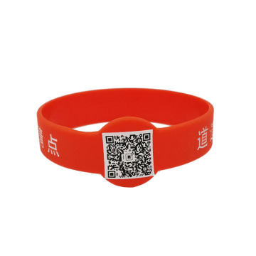 Custom Printed QR Code Silicone Bracelet