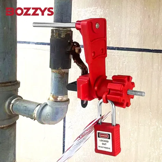 BOZZYS Red Industrial Universal Valve Lockout with 1 Arm and Coated Cable