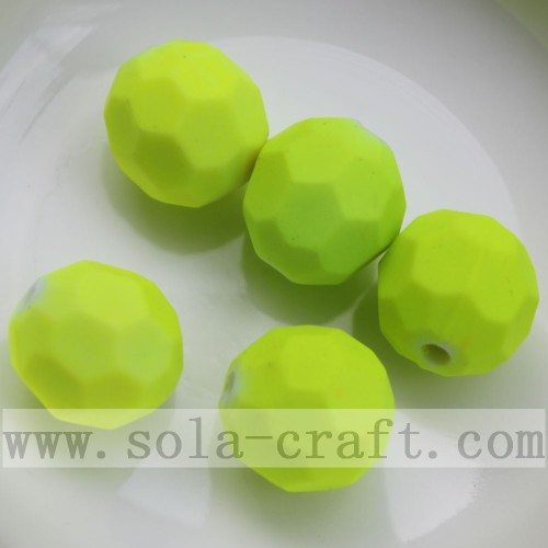 Round Faceted Decorative Acrylic Rubber Bead