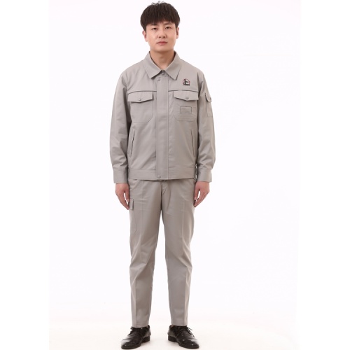 Spring And Autumn Engineering Gray Anti-Static Oil Uniform