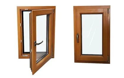 Wood grain casement window