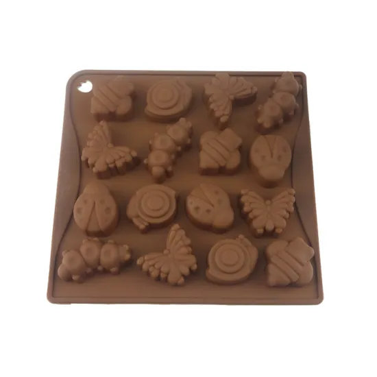 OEM Wholesale 14 Cavity Food Grade 3D Square Flower Shape Cartoon Cake Molds Silicone Baking Molds for Kids