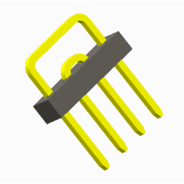 2.54mm Pin header Single row U type, 4P