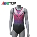 Sublimation niñas impresas gimnasia sin mangas leotardas
