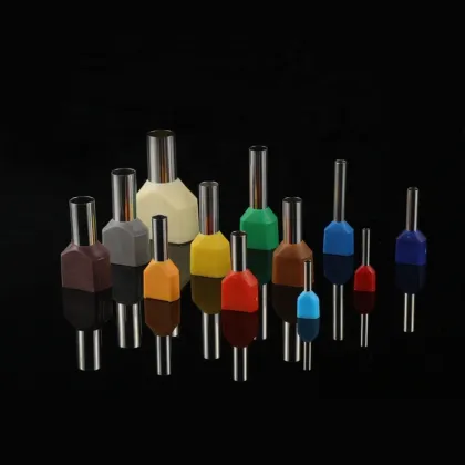 TE Connectivity 22-6 AWG Copper Pin Twin Tubular Wire Crimp Bootlace Ferrules Insulated Cord End Connectors