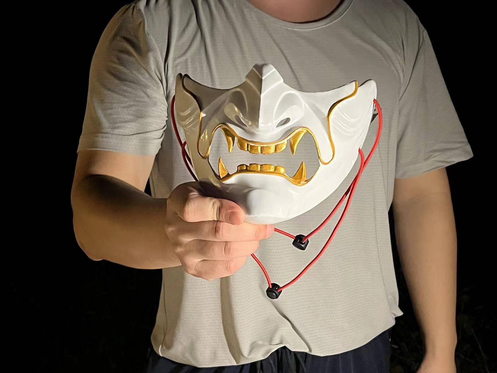 Japanese Oni Half Face Hannya Mask