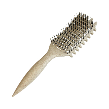 Cepillo para el cabello ergonómico de paja de trigo para secado rizado de velocidad húmeda/seca