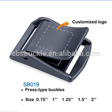 SBS fashion customized black plastic press buckle SB019