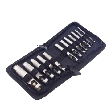 12pcs 15pcs Set di punzonatura in acciaio CR-V per pelle, plastica, cintura, stoffa, carta (3-25 mm)