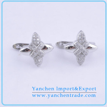 Fashion Jewelry 925 Sterling Silver Micro Pave Stud Earring