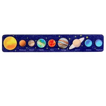 Montessori High Solar System Puzzle Toy Wooden Planets Jigsaw Board Game Children Educational Astronomy Toy Boy Girl Made PC