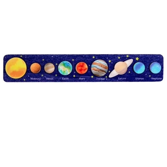 Montessori High Solar System Puzzle Toy Wooden Planets Jigsaw Board Game Children Educational Astronomy Toy Boy Girl Made PC