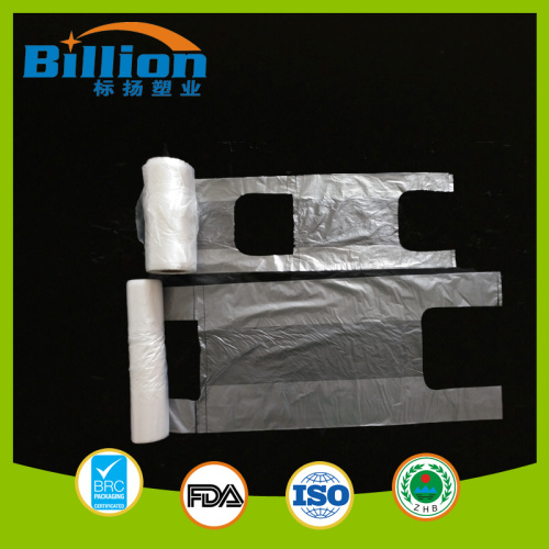 Gusset HDPE LDPE Polythene Plastic Shopping Vest Bags in Roll Plastic Vest Carrier Bags