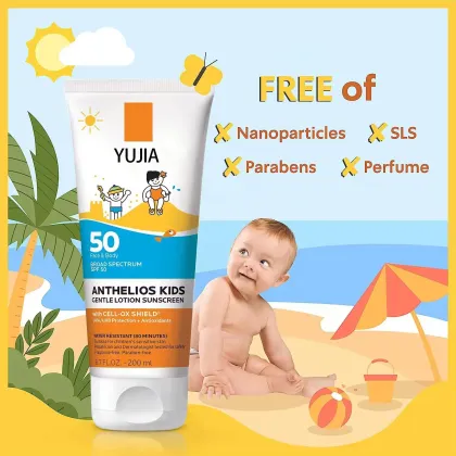 Natural Minerals Children Sunscreen SPF 50 UVA UVB Gentle Sun Cream for Sensitive Skin