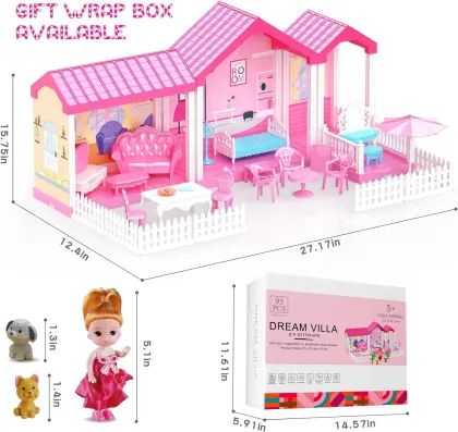 Dream Dollhouse: The Ultimate Girl Toy Playhouse with Furniture and Accessories