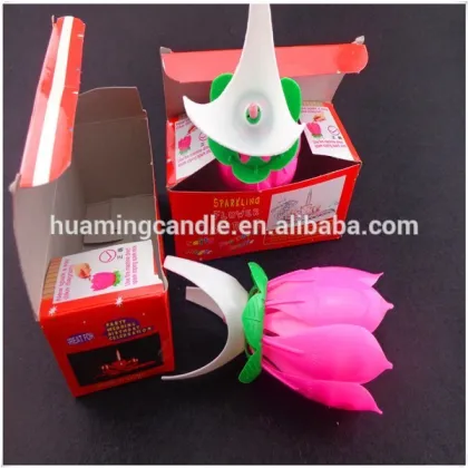 Lotus Flower Happy Birthday Cake Candle